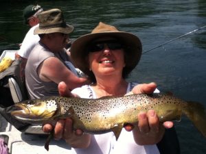 Juanita Means had this nice brown on 5/11/11 and a nice 18inch Cutthroat what a great day!!